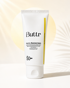 Buttr Matte Sunscreen SPF 50+ PA+++ | Water-Based Broad Spectrum Sunscreen for Oily, Combination & Normal Skin | Lightweight, Non-Greasy, No White Cast | 50g.