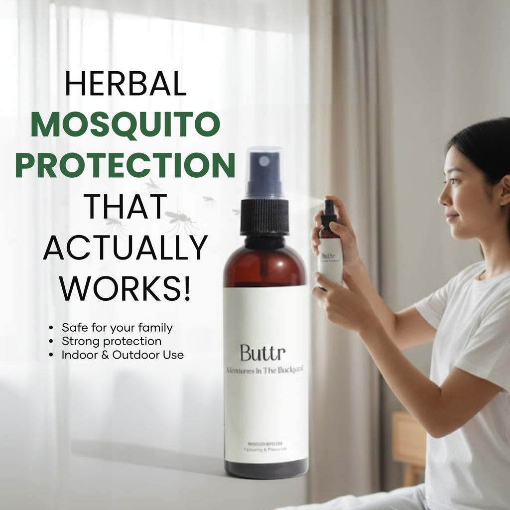 Buttr Adventures in the Backyard Mosquito Repellent Spray, Hydrating and Protective Outdoor Mist.