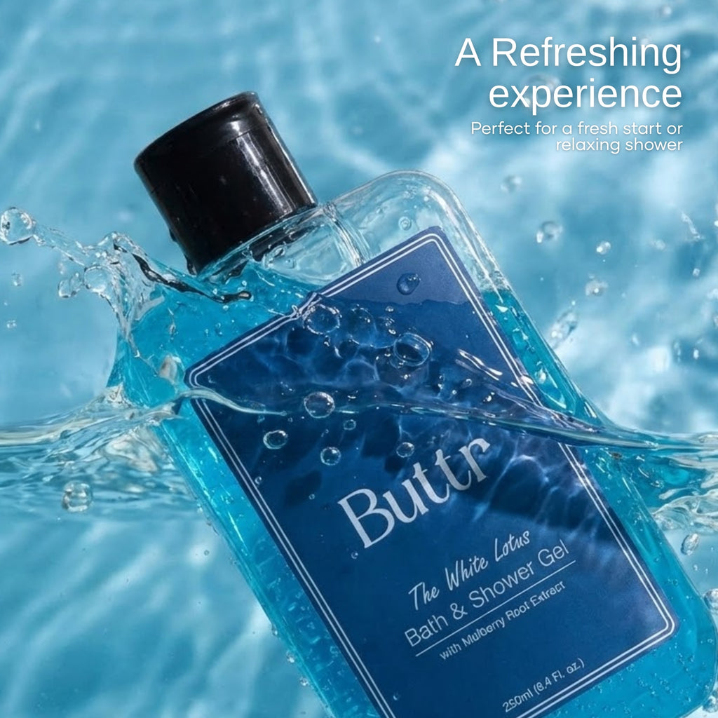 Buttr Mulberry & Green Tea Shower Gel Combo, With Aloe Vera & Vitamin E, Soap-Free Body Wash for Hydrated Radiant Skin, For Women & Men, 250ml + 250ml