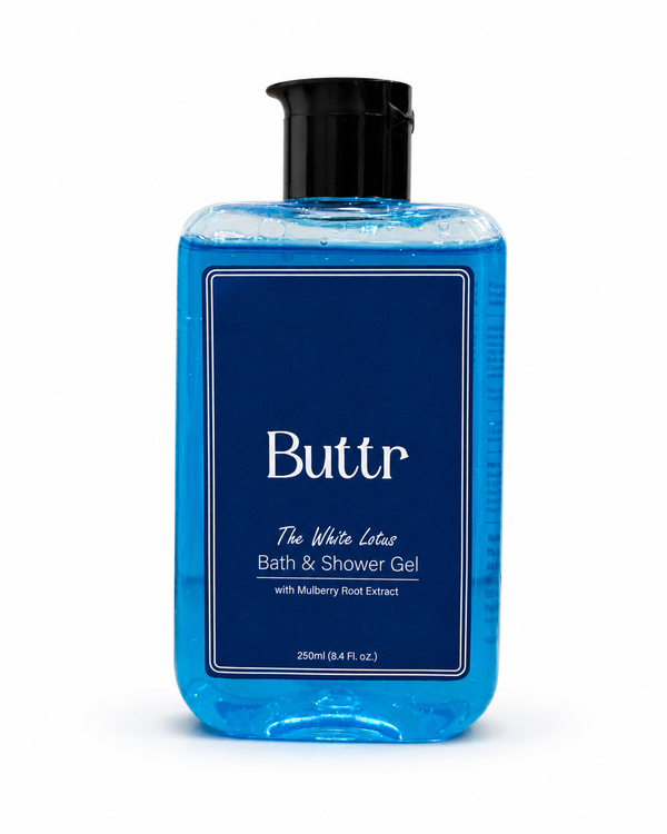 Buttr Mulberry Shower Gel with Aloe Vera & Vitamin E – Soap-Free Body Wash for Hydrated, Soft & Radiant Skin, Gentle Daily Bath & Shower Gel for Men & Women, 250ml.