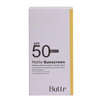 Buttr Matte Sunscreen SPF 50+ PA+++ | Water-Based Broad Spectrum Sunscreen for Oily, Combination & Normal Skin | Lightweight, Non-Greasy, No White Cast | 50g