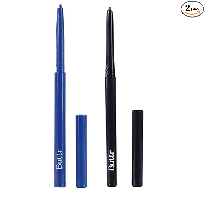 Buttr Midnight & Black Eyepencil Combo Pack of 2, Waterproof, Smudge-Proof, Bold, Long-Lasting Eye Definition.