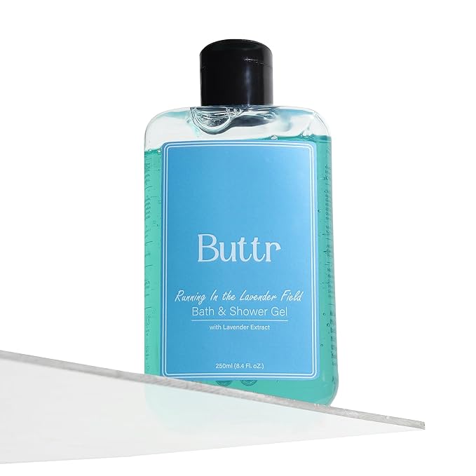 Buttr Lavender extract Shower Gel – 250ml | With Aloe Vera & Vitamin E for Hydrated, Radiant Skin | Body Wash and Shower Gel for Women and Men - 250ml | Soap-Free Bodywash