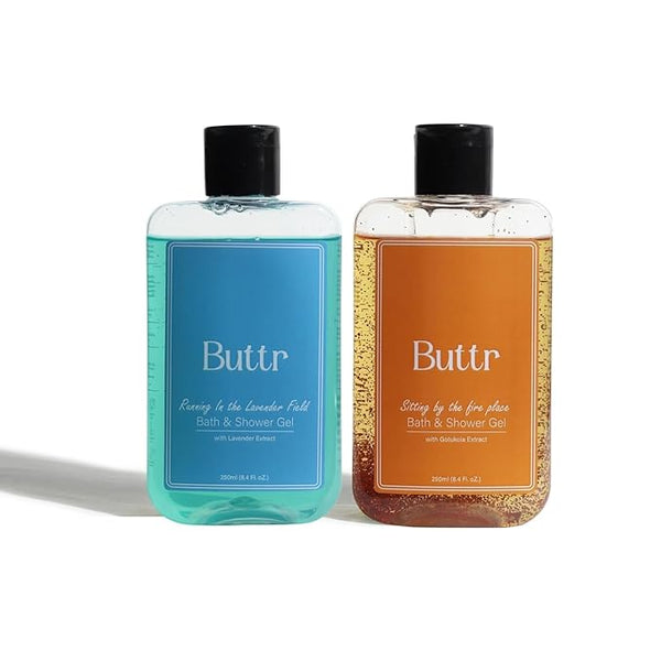 Buttr Gotukola Lavender Bliss Shower Gel Combo, With Gotukola Extract, Aloe Vera, Vitamin E, Repair, Hydrate, Revitalize Skin, 2 × 250ml, For All Skin Types.