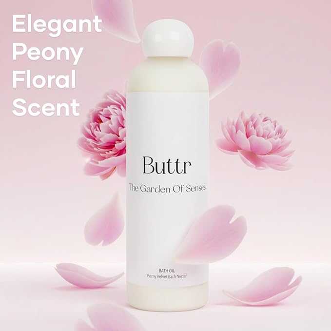 Buttr Oil Infused Body Wash | Floral Peony, Vitamin E, Aloe Vera, Coconut & Sweet Almond Oil | Hydrating & Nourishing Body Wash | 250ml