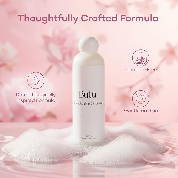 Buttr Oil Infused Body Wash | Floral Peony, Vitamin E, Aloe Vera, Coconut & Sweet Almond Oil | Hydrating & Nourishing Body Wash | 250ml