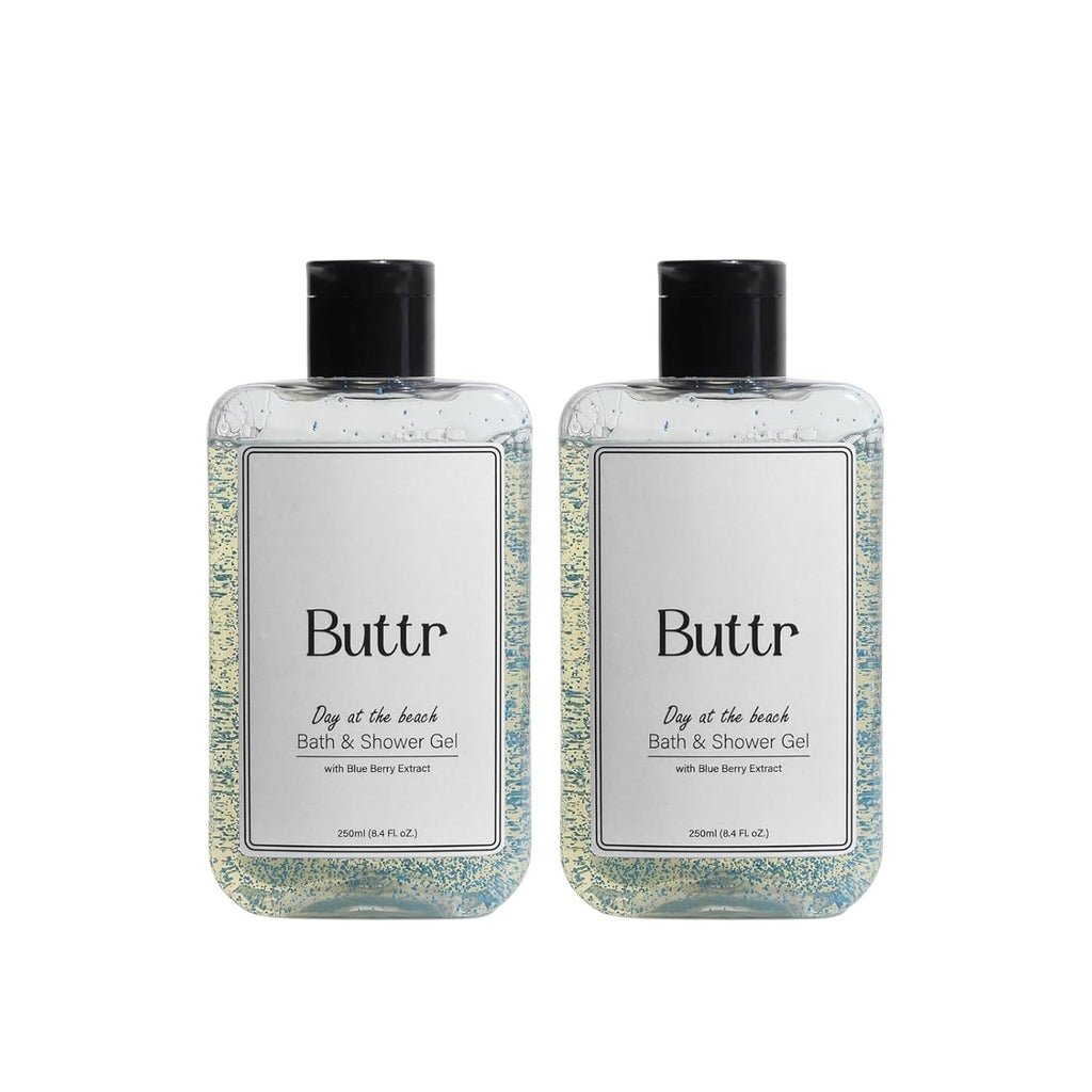 Buttr Blueberry Shower Gel 250ml Each Pack of 2, With Aloe Vera & Vitamin E, Soap-Free Body Wash for Women & Men, Gentle, Refreshing & Moisturizing Bodywash. (500ml)