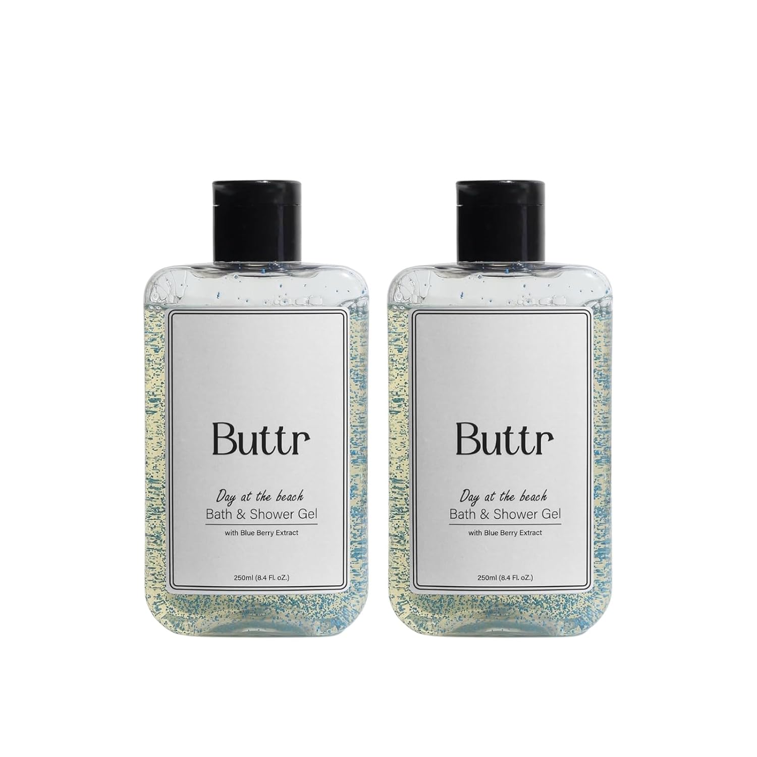 Buttr Blueberry Shower Gel 250ml Each Pack of 2, With Aloe Vera & Vitamin E, Soap-Free Body Wash for Women & Men, Gentle, Refreshing & Moisturizing Bodywash. (500ml)