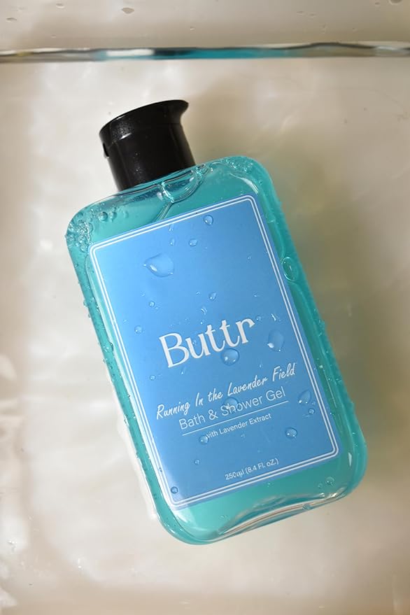 Buttr Lavender extract Shower Gel – 250ml | With Aloe Vera & Vitamin E for Hydrated, Radiant Skin | Body Wash and Shower Gel for Women and Men - 250ml | Soap-Free Bodywash