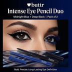 Buttr Midnight & Black Eyepencil Combo Pack of 2, Waterproof, Smudge-Proof, Bold, Long-Lasting Eye Definition.