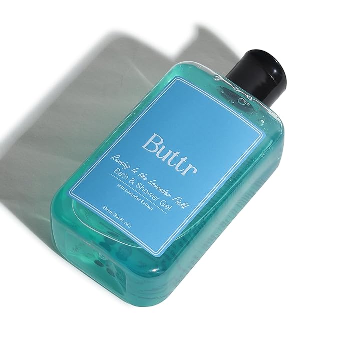 Buttr Lavender extract Shower Gel – 250ml | With Aloe Vera & Vitamin E for Hydrated, Radiant Skin | Body Wash and Shower Gel for Women and Men - 250ml | Soap-Free Bodywash