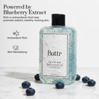 Buttr Blueberry Shower Gel 250ml Each Pack of 2, With Aloe Vera & Vitamin E, Soap-Free Body Wash for Women & Men, Gentle, Refreshing & Moisturizing Bodywash. (500ml)