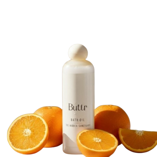 Buttr Bath Oil – Mandarin + Myrrh | Oil-Infused Body Wash & Moisturiser | 250ml | The Hidden Sanctuary.