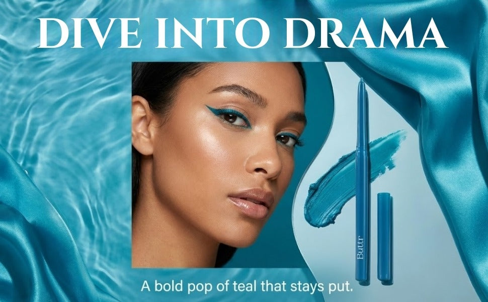 Buttr Teal Blue Eyeliner Pencil | Waterproof & Smudge-Proof | Bold Pigment | Long-Lasting Eye Kajal | The Hidden Sanctuary