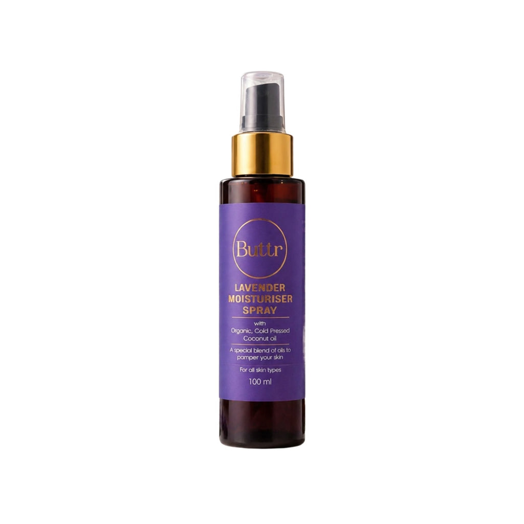 Buttr Lavender Moisturiser Spray | Organic Cold  Pressed Coconut Oil | Special Blend of Oils |  For All Skin Types | 100ml