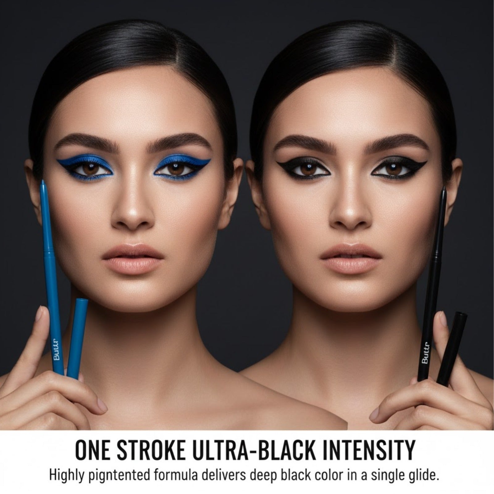 Buttr Retractable Eyeliner Pencil | Smudge-Proof  & Long Lasting | Black & Blue Combo | Waterproof  Eye Pencil for All Eye Types
