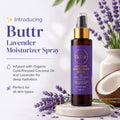 Buttr Lavender Moisturiser Spray | Organic Cold  Pressed Coconut Oil | Special Blend of Oils |  For All Skin Types | 100ml